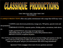 Tablet Screenshot of classiqueproductions.com